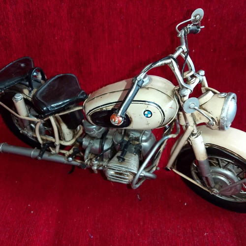 Handmade BMW R60-2 model toy iron white 1970 like new