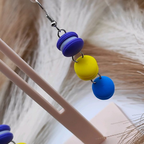 Macarons dangling earrings set new