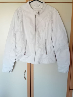 Leather jacket new, white, size L