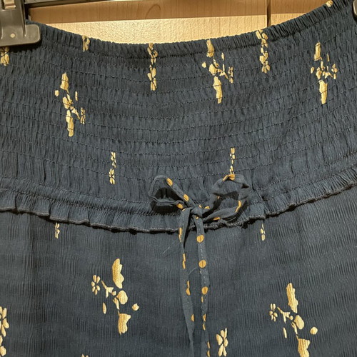 Zara strapless blue dress with beige floral lining like new