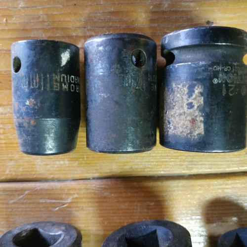Socket wrench bits used, various sizes