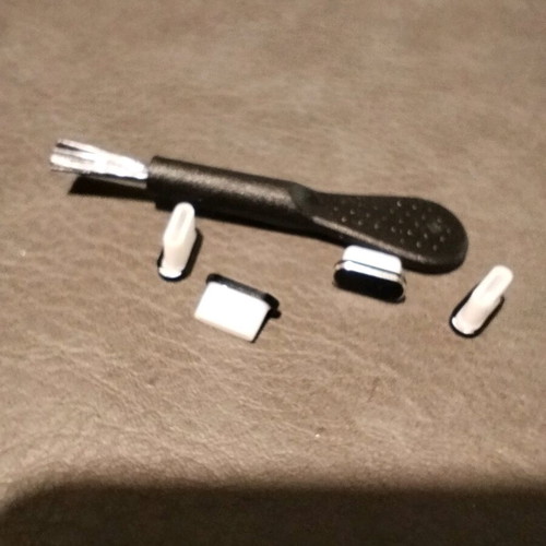Mobile Charging Port Covers type-c new, set of 4 with cleaning brush