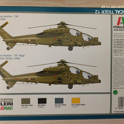 A 129 Mangusta Helicopter 1/72 Italeri new kit