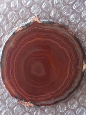 Natural agate stones flat new, decorative, 9 cm diameter