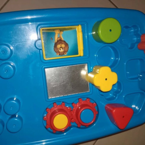 Pull and construction toy like new with cart and building blocks