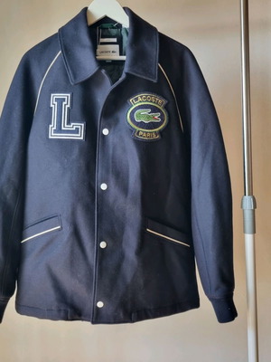 Lacoste μάλλινο μπουφάν τύπου bomber σε σκούρο μπλε, μέγεθος L