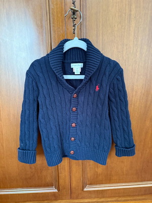 Ralph Lauren baby cardigan 24M blue knitted like new