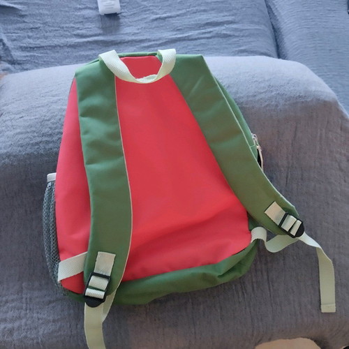 Children's strawberry backpack like new, red