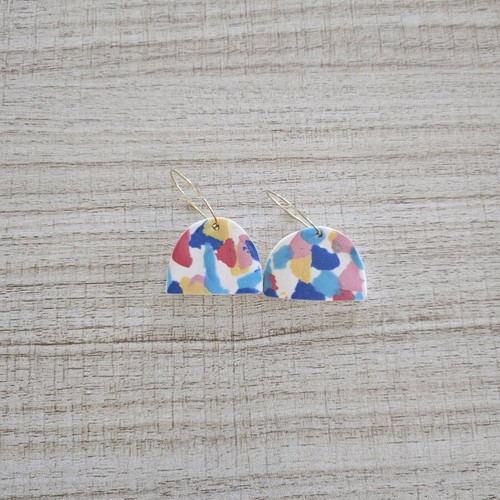 Handmade clay earrings new, multicolored