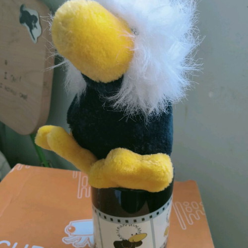 Vintage NICI set plush bird and pencil holder used