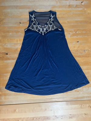 Dress dark blue with rhinestones size L used