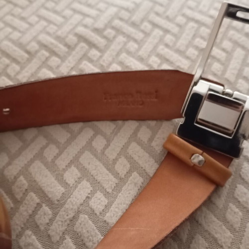 Franco Rossi Milano men's leather belt like new, brown/cognac