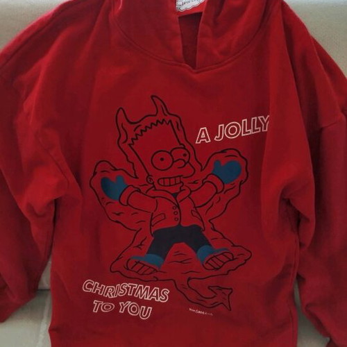 Red fleece hoodie sweatshirt like new, size 134/140 (9-10 years)