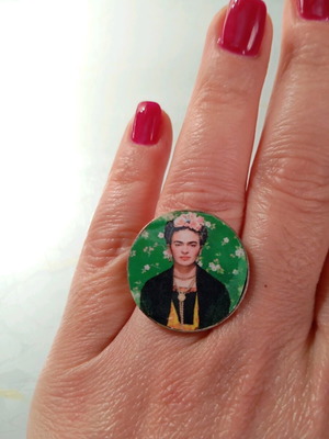 Frida Kahlo women's handmade ring new with adjustable size