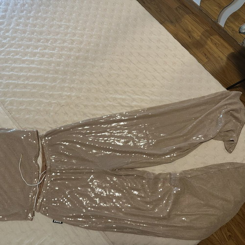 Sequin set with lining, medium size, top and pants