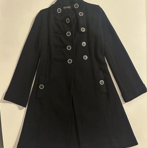ZARA Black Military Style Coat Size M Like New