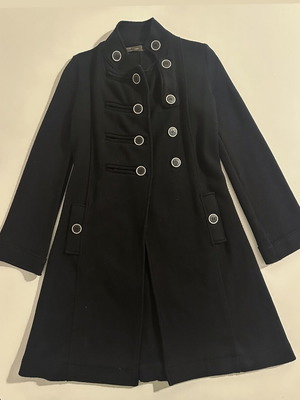 ZARA Black Military Style Coat Size M Like New