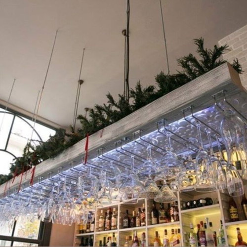 Raga bar glass holder 2.5m with 25 bases for about 120 glasses like new
