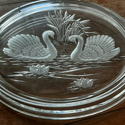 Mikasa serving trays 2 pieces, vintage crystal