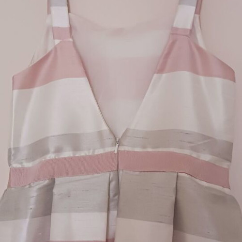 Cocktail dress Asos like new, white with pink and gray stripes, size S