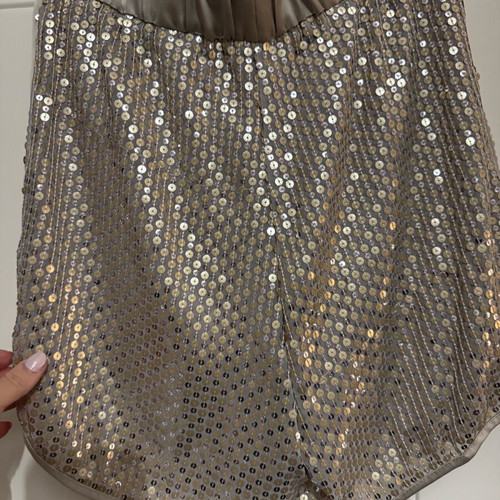 Sequin shorts new, size M, beige with lining