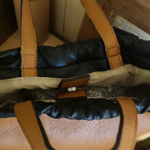 Backpack leather pouch like new, tan, backpack style