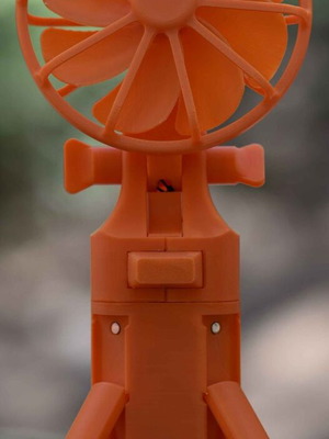 Portable handheld fan with 3 foldable supports, new, battery powered