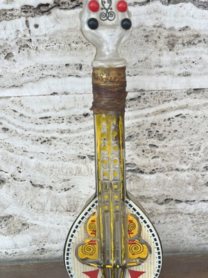 Collectible BOUZOUKI brandy bottle used, over 50 years old