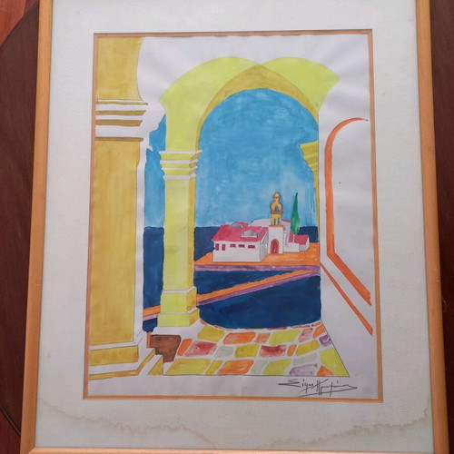 Painting Pontikonisi used