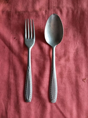 Collectible spoon and fork set 777 used, Greek made