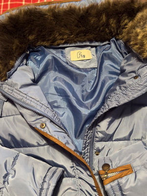 Blue Navy Color Jacket Used With Eco Fur Collar