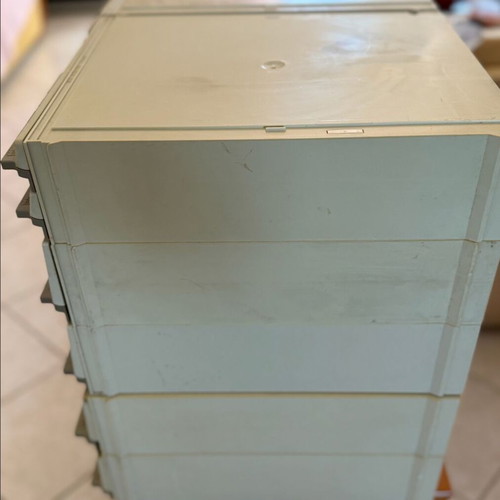 Plastic Office Drawer Unit with 12 Drawers used, beige