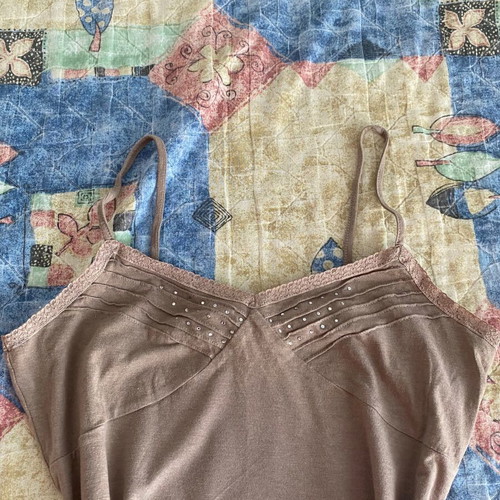 Vintage beige top Sarah Lawrence new, cotton 2000s