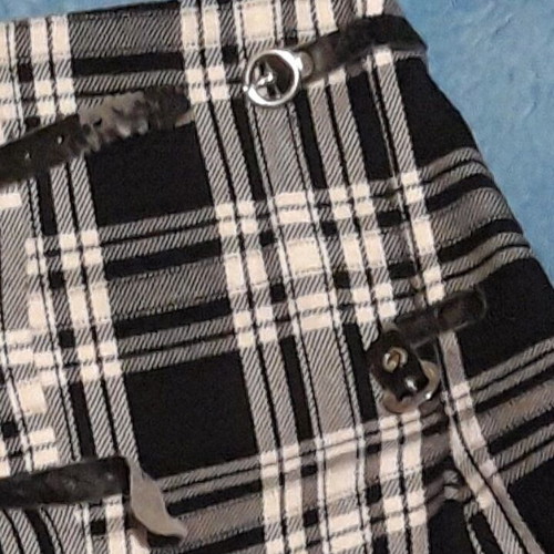 Bill Cost wrap skirt plaid, short, like new, black and white