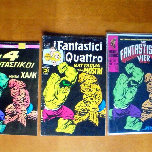 Fantastic Four comics used, Greek, Italian and German editions