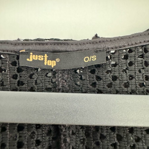 JusTop knitted black cardigan like new, size L