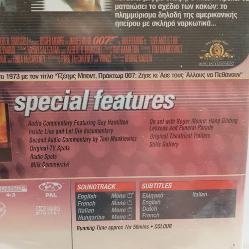 Live and Let Die DVD new, adventure with subtitles