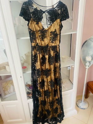 Moutaki formal dress M/L, like new, black and beige