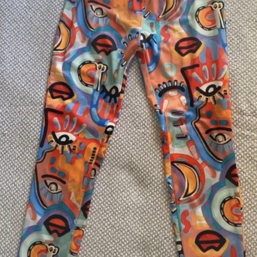 Summer set crop top and colorful leggings new, small-medium