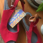 Paolo Bocelli Red Platform Espadrille Sandals Size 38.5 New