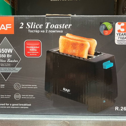 Raf R.263 2-Slice Toaster 650W Black New