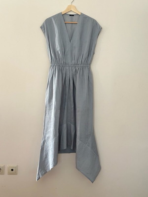 Joseph linen dress with sheer panels new, size 34, gray and blue