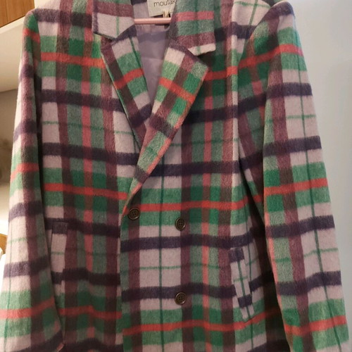 Moutaki checked jacket like new, thin wool, multicolor