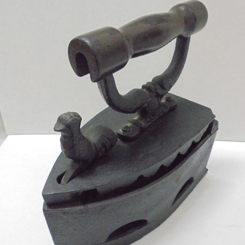 Antique Charcoal Iron with Decorative Element used
