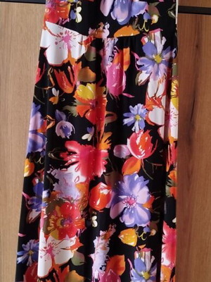 Derpouli long dress used, black with colorful flowers, size 2