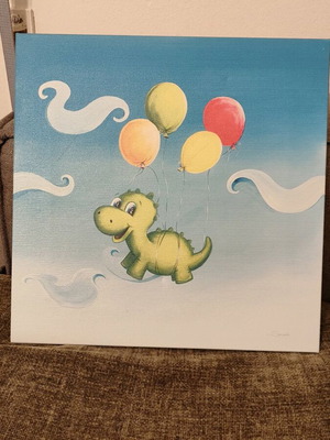 Bizart painting with dinosaur like new