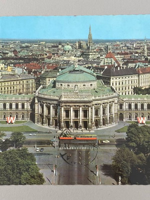 Panoramic Vienna Austria postcard used, 1970s decade