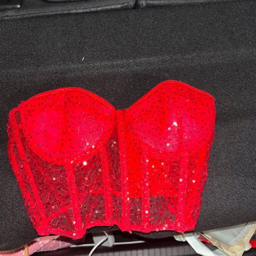 Corset top like new, red, size S