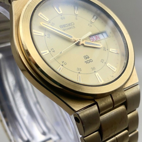 Seiko Quartz 100M 8123-7100 μεταχειρισμένο, επιχρυσωμένο 38mm