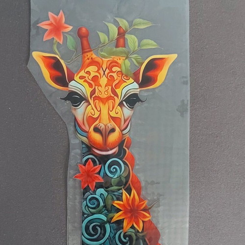 Stamp iron-on new, giraffe design